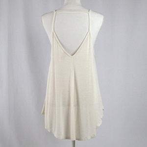 Cream strappy flowing tank top Size XXL